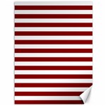 Horizontal Stripes - White and Dark Red Canvas 36  x 48 