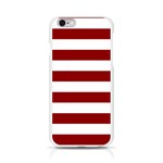 Horizontal Stripes - White and Dark Red Apple iPhone 6/6S Silicone Case (Transparent)