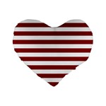 Horizontal Stripes - White and Dark Red Standard 16  Premium Heart Shape Cushion
