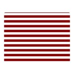 Horizontal Stripes - White and Dark Red Double Sided Flano Blanket (Mini)