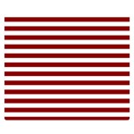 Horizontal Stripes - White and Dark Red Double Sided Flano Blanket (Small)