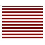 Horizontal Stripes - White and Dark Red Double Sided Flano Blanket (Large)