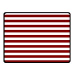Horizontal Stripes - White and Dark Red Fleece Blanket (Small) (One Side)