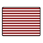 Horizontal Stripes - White and Dark Red Double Sided Fleece Blanket (Small) (Two Sides)
