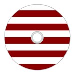 Horizontal Stripes - White and Dark Red CD Wall Clock