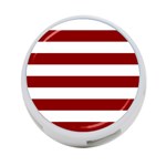 Horizontal Stripes - White and Dark Red 4-Port USB Hub (One Side)