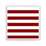 Horizontal Stripes - White and Dark Red Memory Card Reader with Storage (Square)