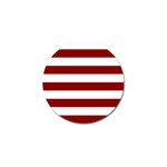 Horizontal Stripes - White and Dark Red Golf Ball Marker