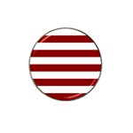 Horizontal Stripes - White and Dark Red Hat Clip Ball Marker (4 pack)
