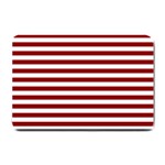 Horizontal Stripes - White and Dark Red Small Doormat