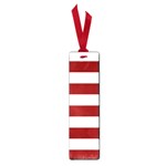 Horizontal Stripes - White and Dark Red Small Book Mark