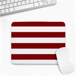 Horizontal Stripes - White and Dark Red Small Mousepad