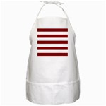 Horizontal Stripes - White and Dark Red BBQ Apron