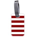 Horizontal Stripes - White and Dark Red Luggage Tag (Two Sides)