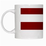 Horizontal Stripes - White and Dark Red White Mug