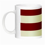 Horizontal Stripes - White and Dark Red Night Luminous Mug