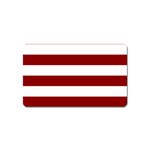 Horizontal Stripes - White and Dark Red Magnet (Name Card)