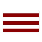 Horizontal Stripes - White and Dark Red Magnet (Rectangular)