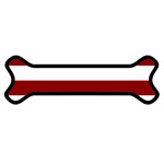 Horizontal Stripes - White and Dark Red Magnet (Dog Bone)