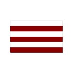 Horizontal Stripes - White and Dark Red Sticker (Rectangular)