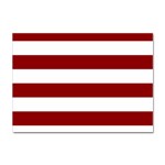 Horizontal Stripes - White and Dark Red Sticker A4 (100 pack)