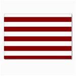 Horizontal Stripes - White and Dark Red Postcard 4 x 6  (Pkg of 10)