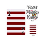 Horizontal Stripes - White and Dark Red Playing Cards 54 (Mini)