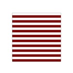 Horizontal Stripes - White and Maroon Red Satin Bandana Scarf