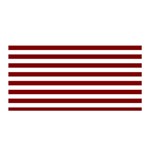 Horizontal Stripes - White and Maroon Red Satin Wrap