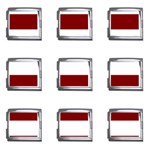 Horizontal Stripes - White and Maroon Red Mega Link Italian Charm (9 pack)