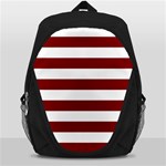 Horizontal Stripes - White and Maroon Red Backpack Bag