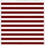 Horizontal Stripes - White and Maroon Red Canvas 12  x 12 