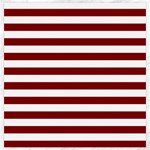 Horizontal Stripes - White and Maroon Red Canvas 20  x 20 