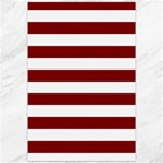 Horizontal Stripes - White and Maroon Red Canvas 20  x 30 