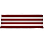 Horizontal Stripes - White and Maroon Red Body Pillow Case (Dakimakura) (One Side)