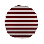 Horizontal Stripes - White and Maroon Red Standard 15  Premium Round Cushion