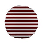 Horizontal Stripes - White and Maroon Red Standard 15  Premium Flano Round Cushion