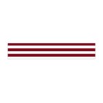 Horizontal Stripes - White and Burgundy Red Flano Scarf (Mini)