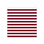 Horizontal Stripes - White and Burgundy Red Satin Bandana Scarf