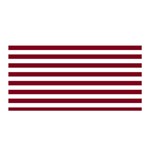 Horizontal Stripes - White and Burgundy Red Satin Wrap