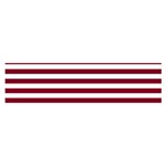 Horizontal Stripes - White and Burgundy Red Satin Scarf (Oblong)