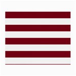 Horizontal Stripes - White and Burgundy Red Small Glasses Cloth