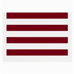 Horizontal Stripes - White and Burgundy Red Large Glasses Cloth (2 Sides)