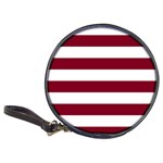 Horizontal Stripes - White and Burgundy Red Classic 20-CD Wallet