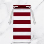 Horizontal Stripes - White and Burgundy Red Jewelry Bag