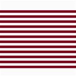 Horizontal Stripes - White and Burgundy Red Collage 11  x 14 
