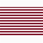Horizontal Stripes - White and Burgundy Red Collage 12  x 18 