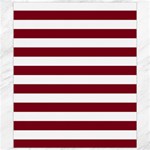 Horizontal Stripes - White and Burgundy Red Canvas 8  x 10 