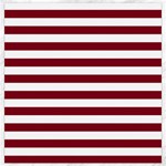 Horizontal Stripes - White and Burgundy Red Canvas 16  x 16 