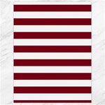Horizontal Stripes - White and Burgundy Red Canvas 18  x 24 